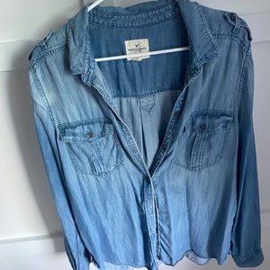 AE boyfriend fit denim button up